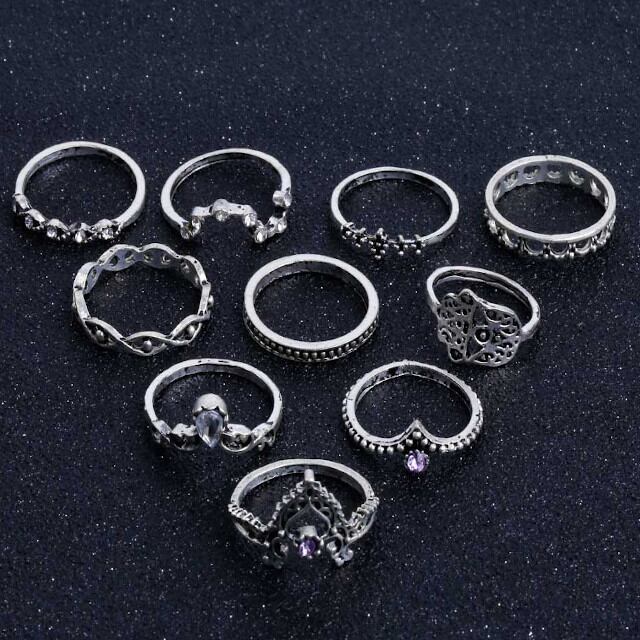 指輪 レディース アクセサリー ステンレス シルバー 10個 セット 10