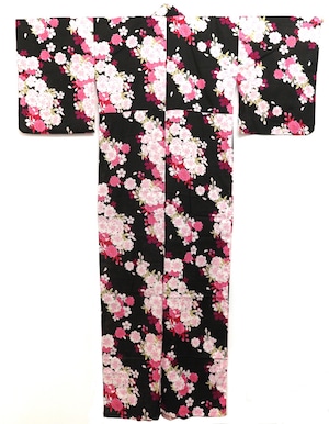 2665R1 浴衣 綿100% インドネシア製 古布 リメイク素材 和装 和服 YUKATA 中古 古着