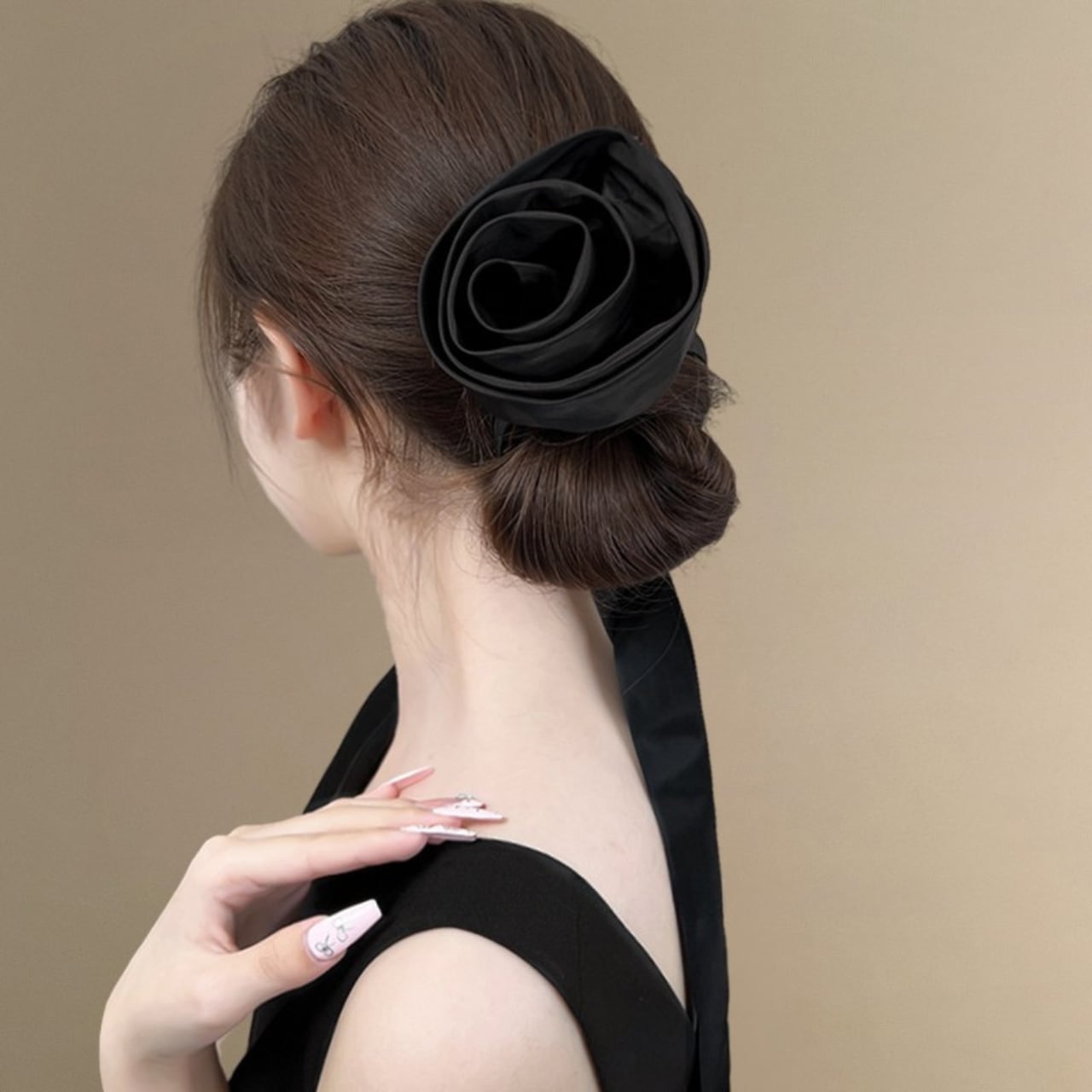 ローズデザイン サテンリボンアクセ AC34