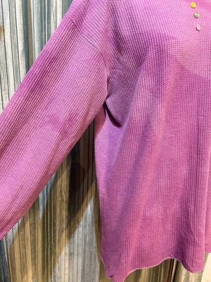 garment dye thermal  purple＆yellow button