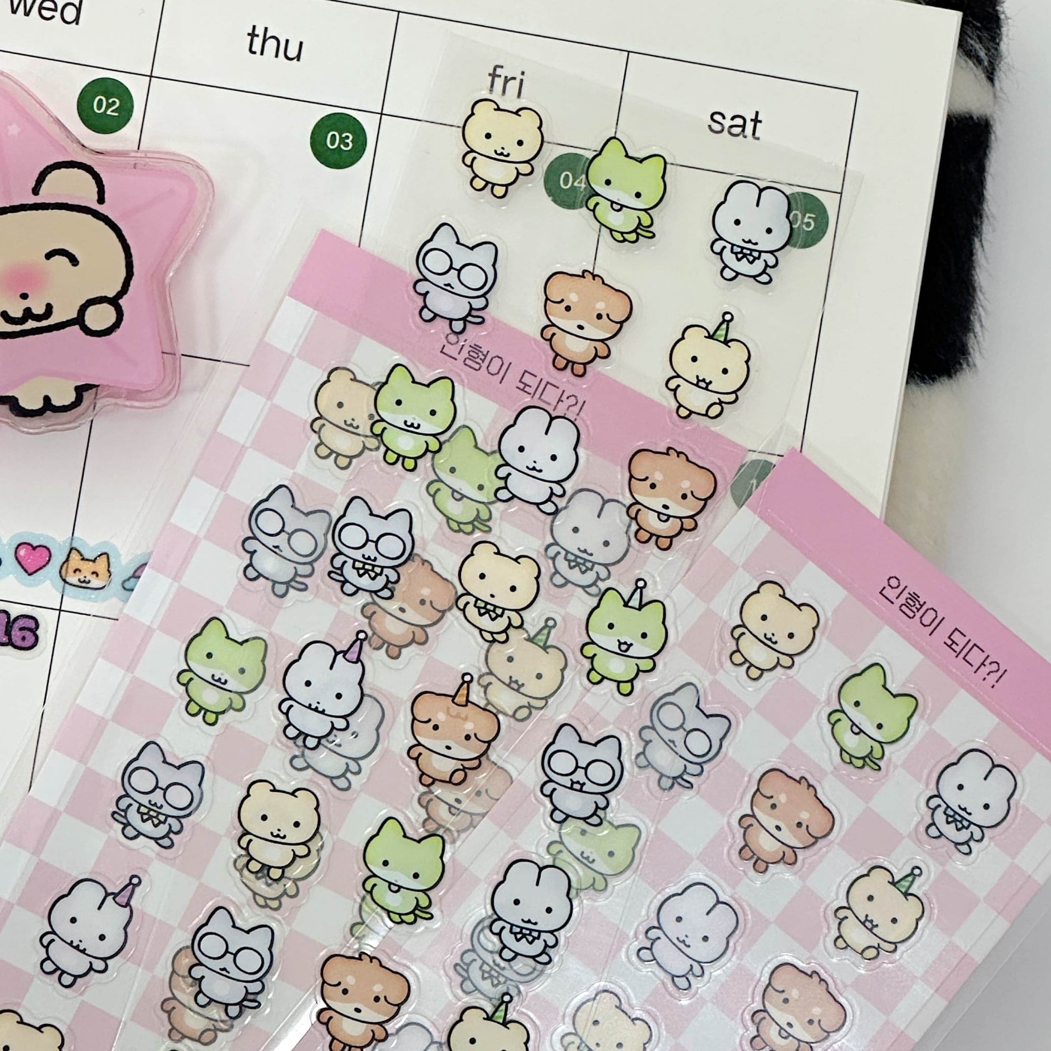 HEEHEECLUB] ぬいぐるみになっちゃった!? ミニ クリア ステッカー