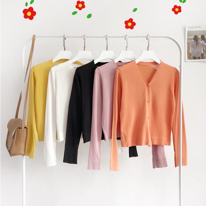 薄手のアイスシルクニットの日焼け止めセーターの女性2020年夏のエアコンバージョンの外観は、薄手の半袖カーディガントップでした YY-ファッション53865926173