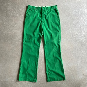 1970s~  Green Flare Pants  W34 L31.5  G851