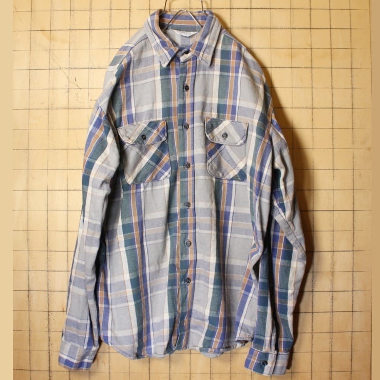 70s 80s USA製 ■ ファイブブラザー コットン 長袖 シャツ ( メン