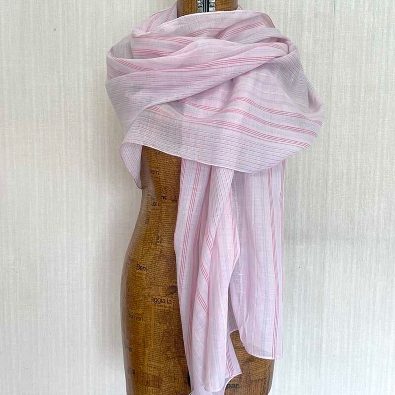 コットンストール　大判　ピンク　パステル　未使用品 12acde2-1