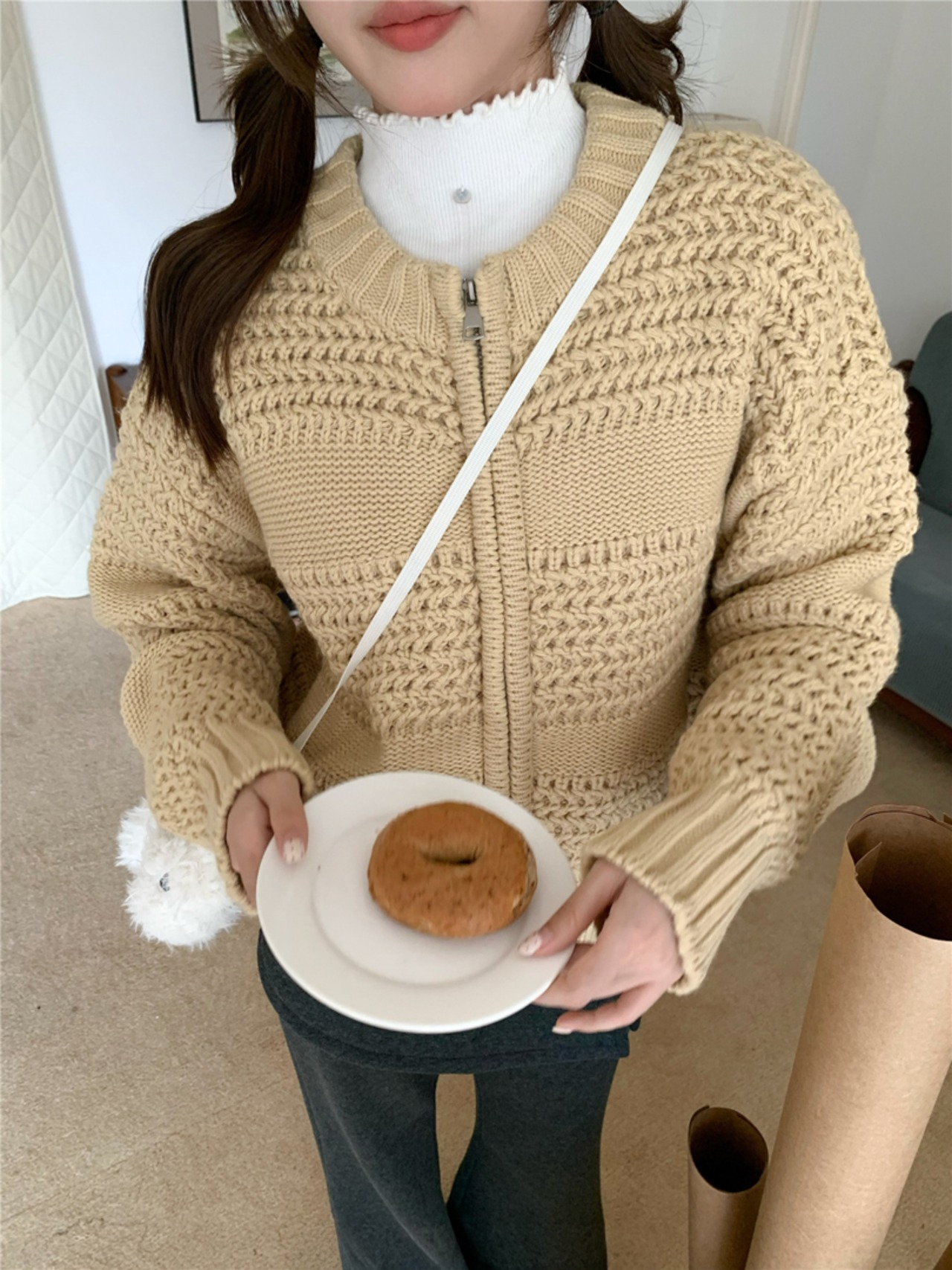 チャンキーニットカーディガン LK1786