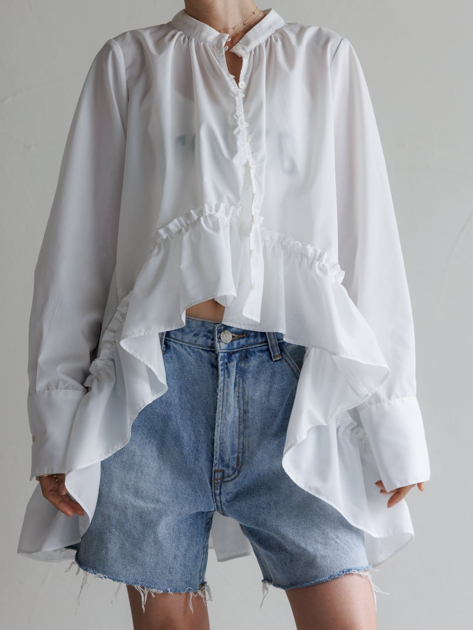 【4/17Fri.18Sat.TOKYO POPUP先行発売商品!!】Frill Shirt Short フリルシャツ ショート☆決済から1週間前後に順次発送いたします!!