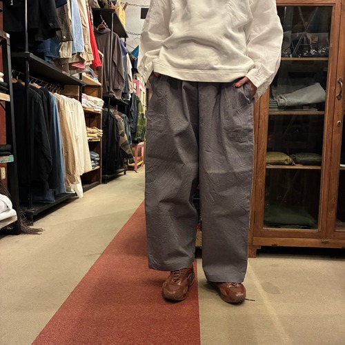 homspun 10oz Denim Gathered Pants　ホームスパン　10オンスデニムギャザーパンツ　グレー　イージーパンツ　ワイドパンツ　厚手デニム