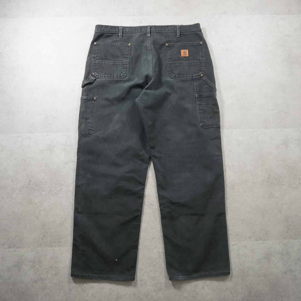 Carhartt double knee painter pants fade black W38L32 古着 - 3
