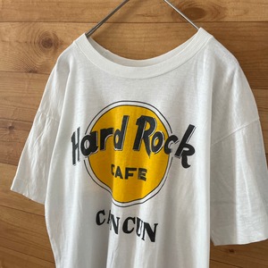 【Silver Fox】90s ハードロックカフェ ロゴ Tシャツ hardrock cafe cancun シングルステッチ Lサイズ US古着