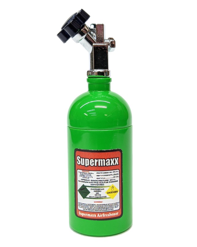 SUPERMAXX　Nosボトルタイプエアフレッシュナー　ツヤありライムグリーン