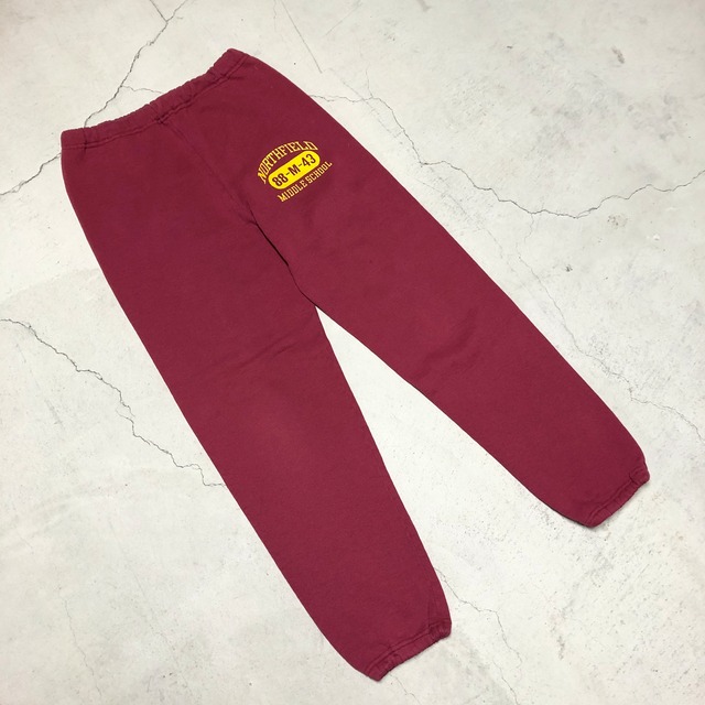 1980s RUSSEL SWEAT PANT RED "NORETHFIELD"