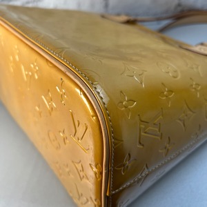 【最終処分SALE】LOUIS VUITTON ルイヴィトン モノグラムヴェルニ ヒューストン パテントレザー ハンドバッグ イエロー A-11533