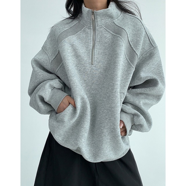 half-zip basic sweatshirt　ハーフジップベーシックスウェットシャツ　J1312