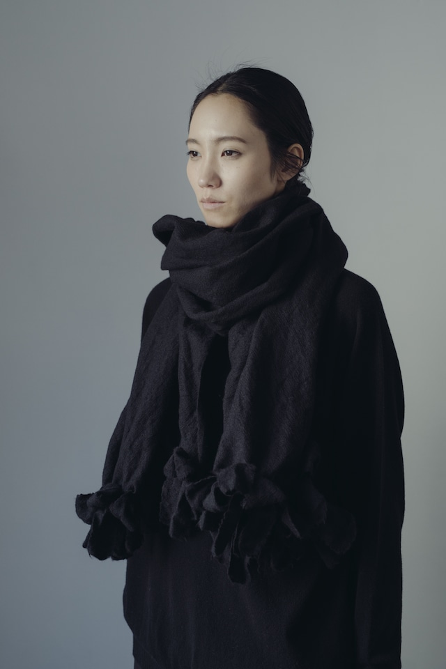 ローカリー  LOCALLY ｜0233-1  ribbon stole : black