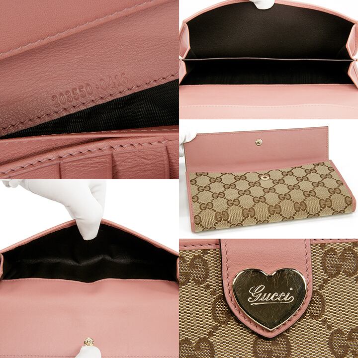 本物・送料無料・美品】GUCCI・グッチ・長財布・二つ折り財布(ラブリー