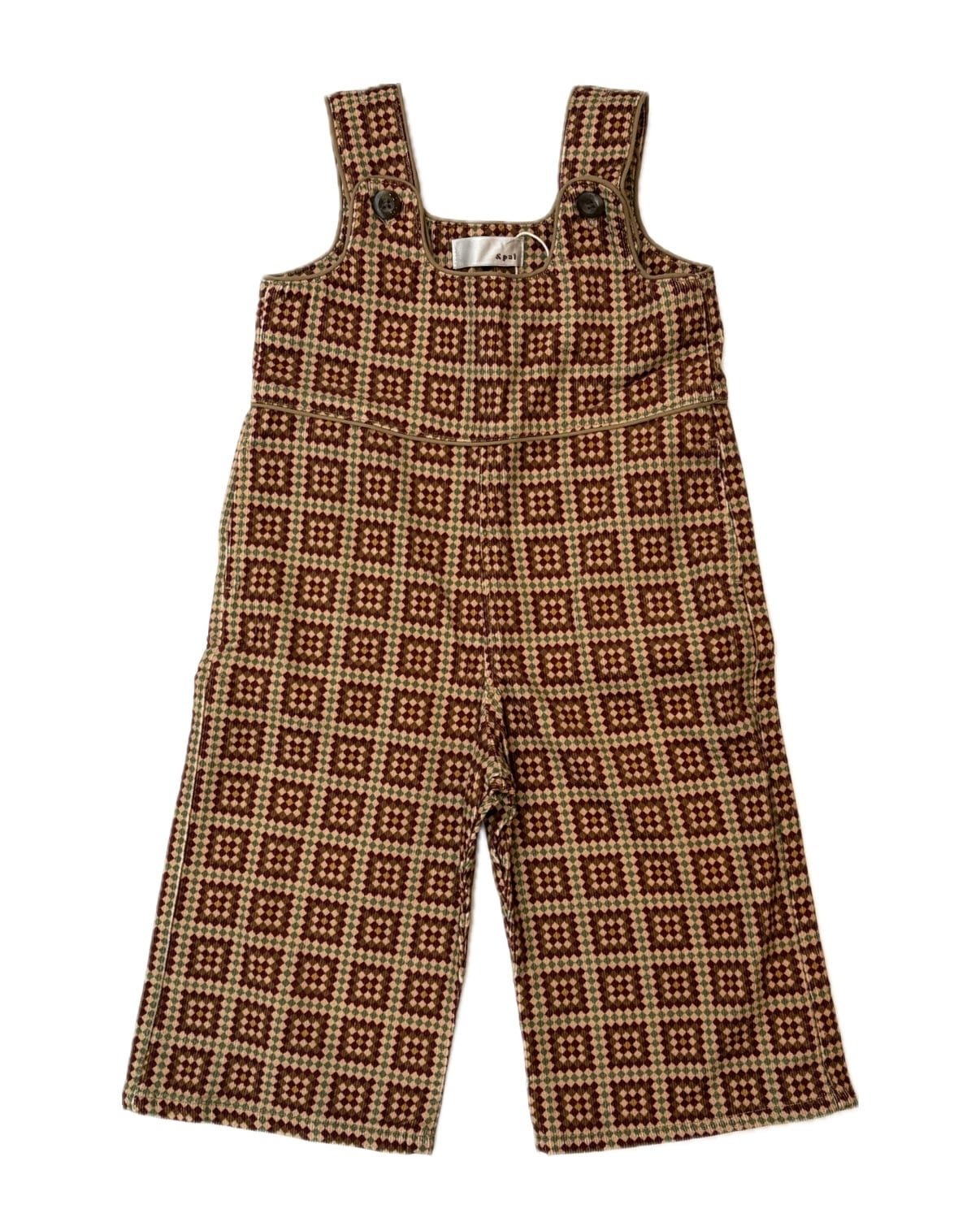 【26AW】&PAL(アンドパル)コーデュロイサロペット ボルドー(80/90/100/110)