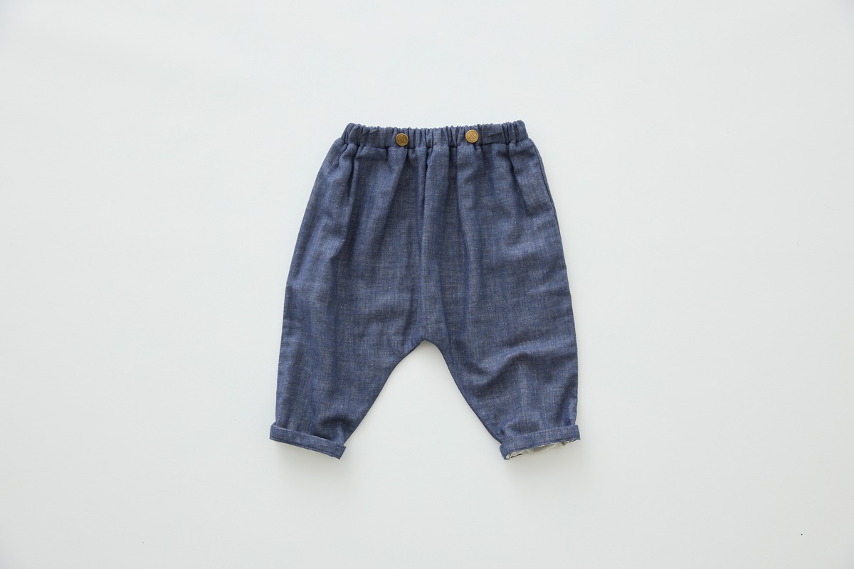 eLfin Folk 26SS 〉 Double Gauze Baby Pants / navy | 世界の子供服 