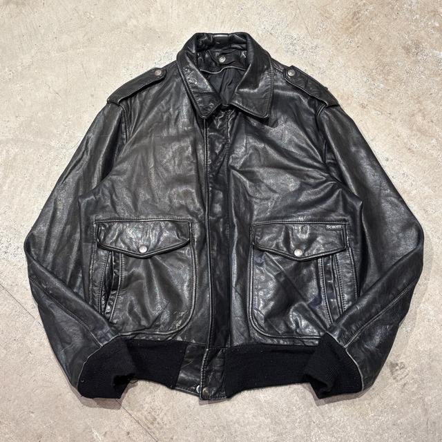 SCHOTT 674M.S LEATHER JACKET BLACK OLD MODEL