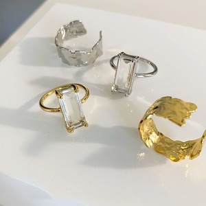Square clear stone ring  ◆2col  A10104