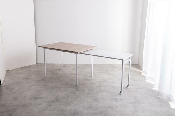 幅110?194cm Libre 伸縮スライド式ダイニングテーブル長方形 / 家具