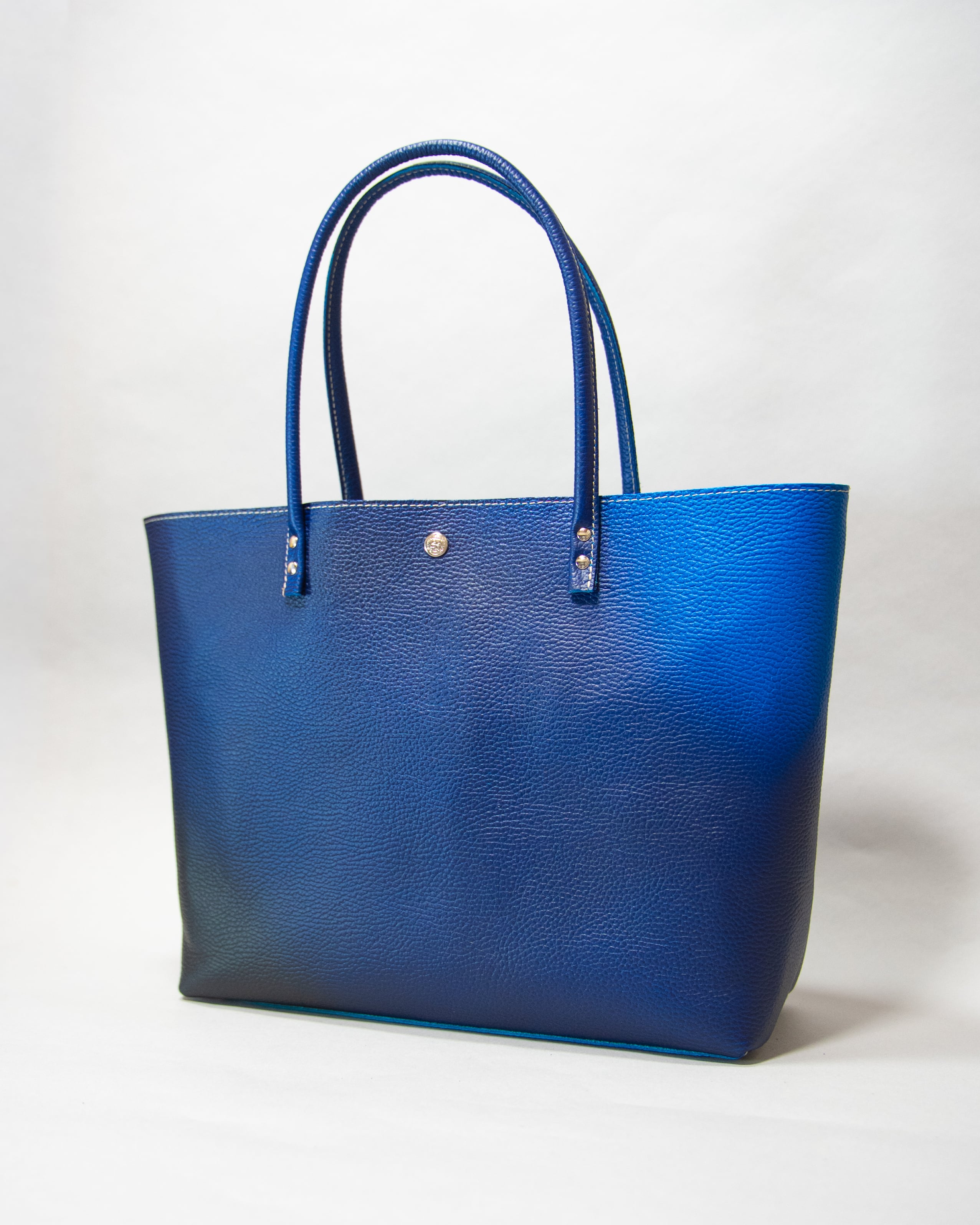 【今週末まで値下げ】ロンシャン メンズ ブルーレザートートバッグ 美品 SOMEA brume × CREAM COMPANY harada タンゴブルー レザートートL