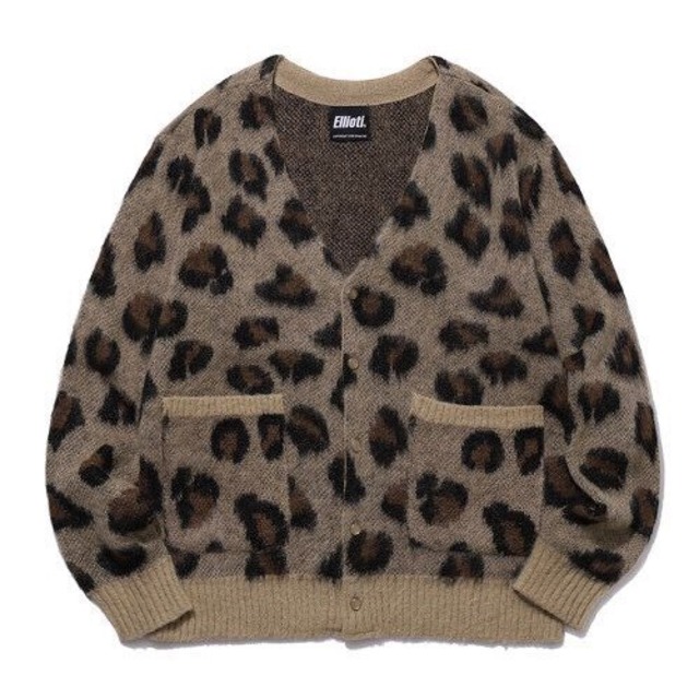 [Ellioti] LEOPARD MOHAIR CARDIGAN_BEIGE 正規品 韓国ブランド 韓国代行 韓国ファッション 韓国通販 カーディガン