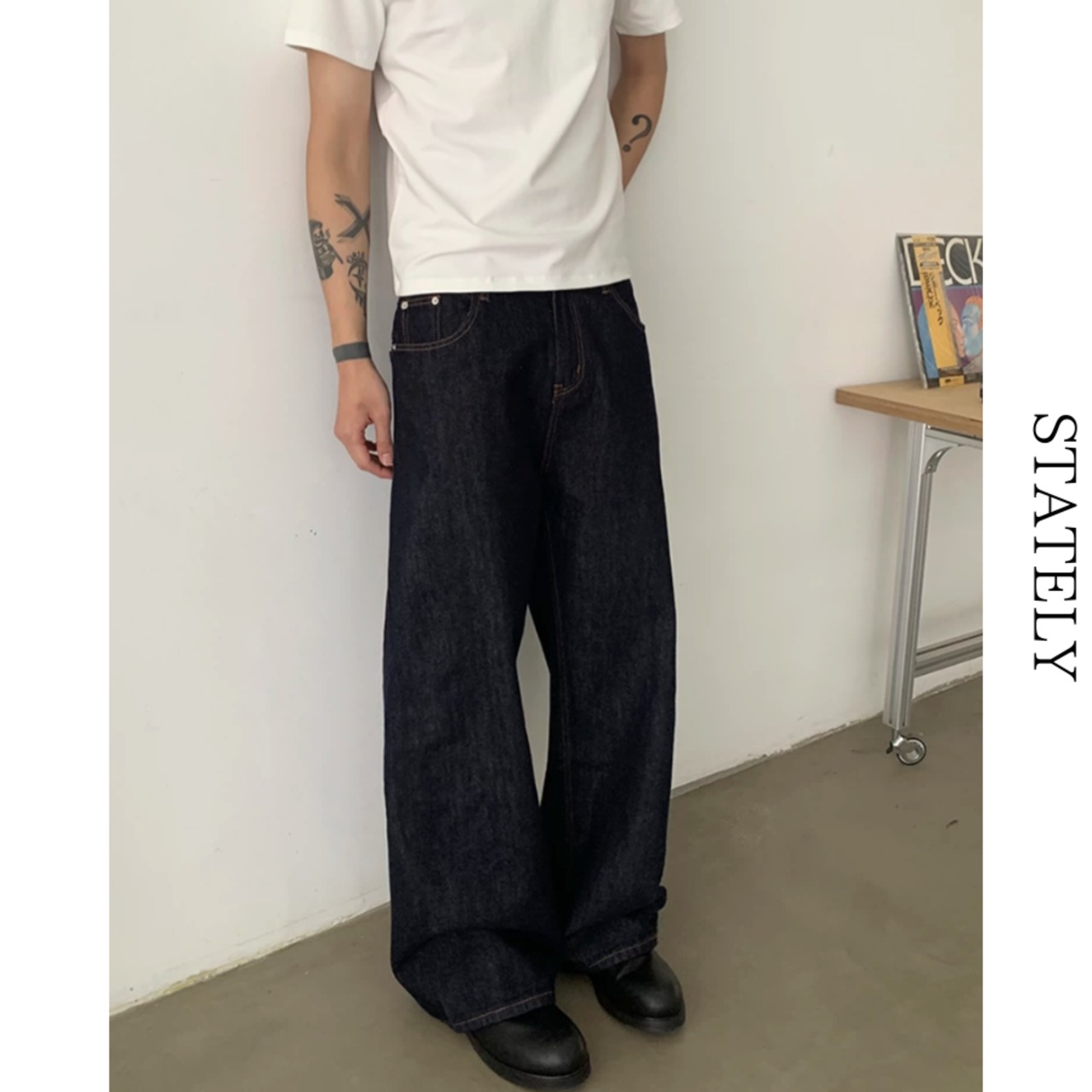 Raw Indigo ワイドデニム_B84・画像4