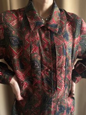 warm color retro pattern shirt-5083-12