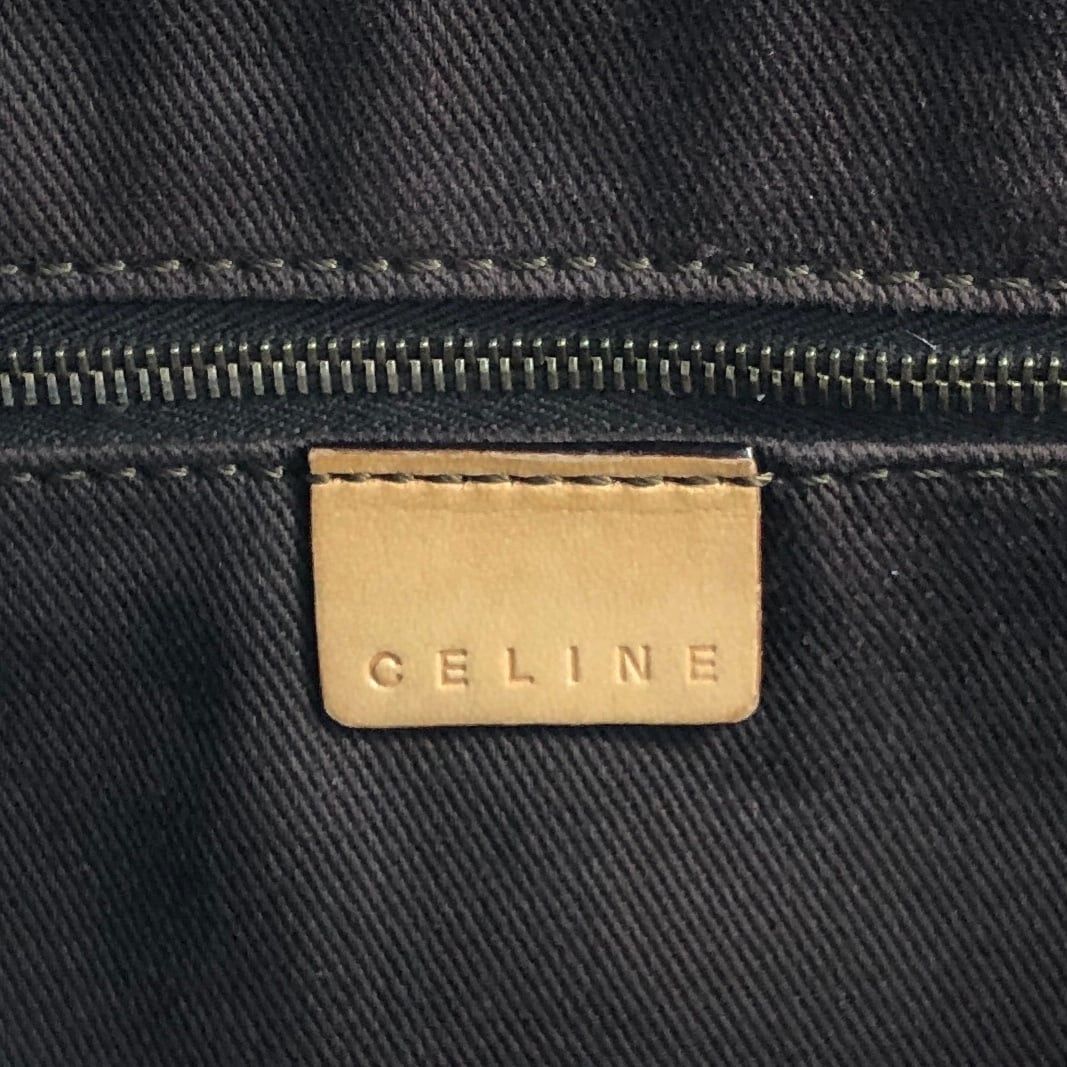 CELINE セリーヌ マカダム ショルダーバッグ ブラウン PVC ダブル
