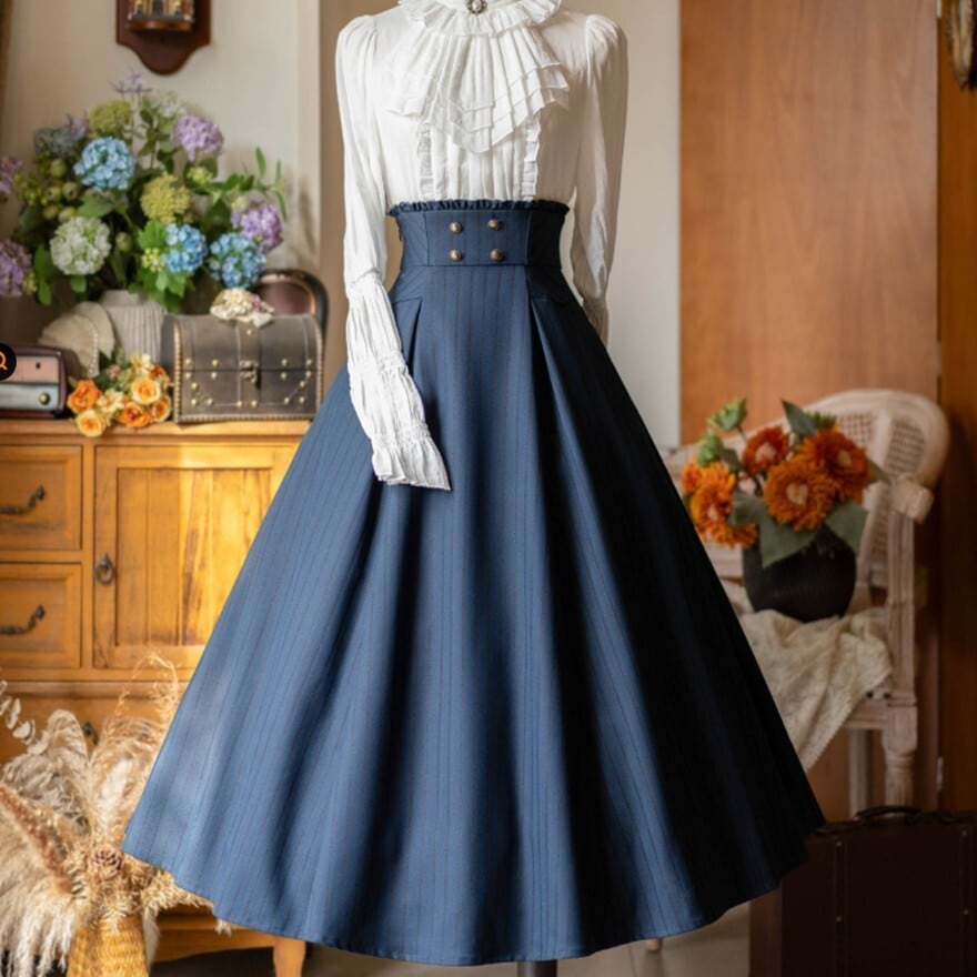 クラロリ ロングスカート ハイウエスト 控えめ チェック柄 Forestシリーズ