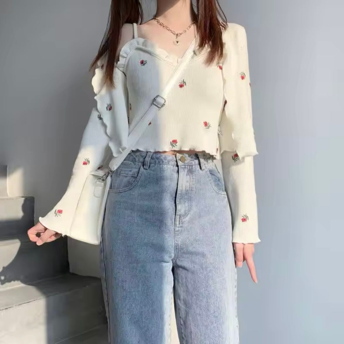 フラワーキャミソール&カーディガン