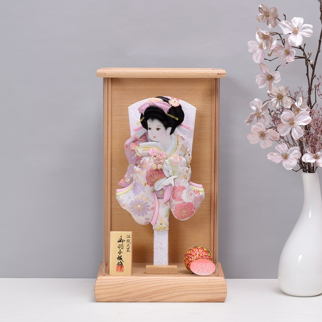 押絵羽子板飾り【和花】WAKA｜9号｜おしゃれ｜モダン｜今どき｜コンパクト｜スタイリッシュ｜木製アクリルケース