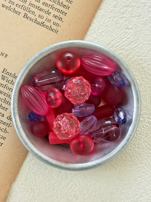 Japanese Vintage ヴィンテージ プラスチックビーズMIX 25個セット アクセサリーパーツ デコレーションパーツ