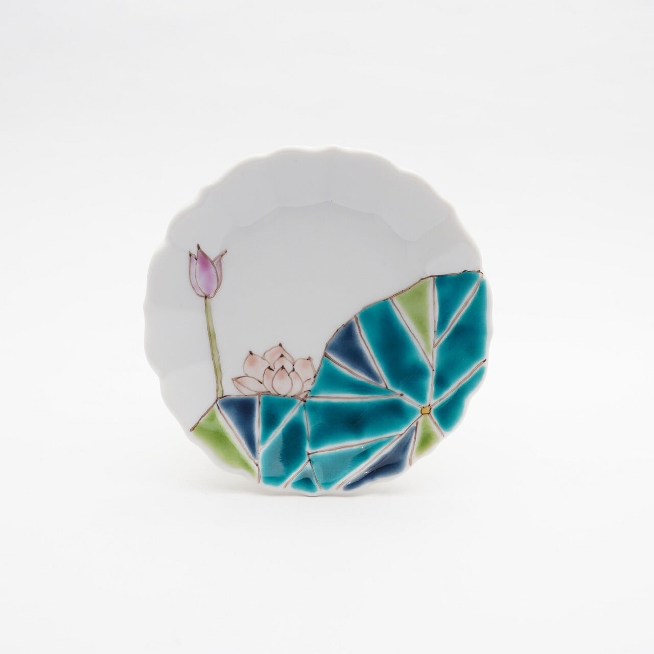 【未使用】升たか　色絵　花猫紋小皿 色絵遊 小高裕子】 豆皿 はす 10 | ろにせら ギャラリーと雑貨のお店