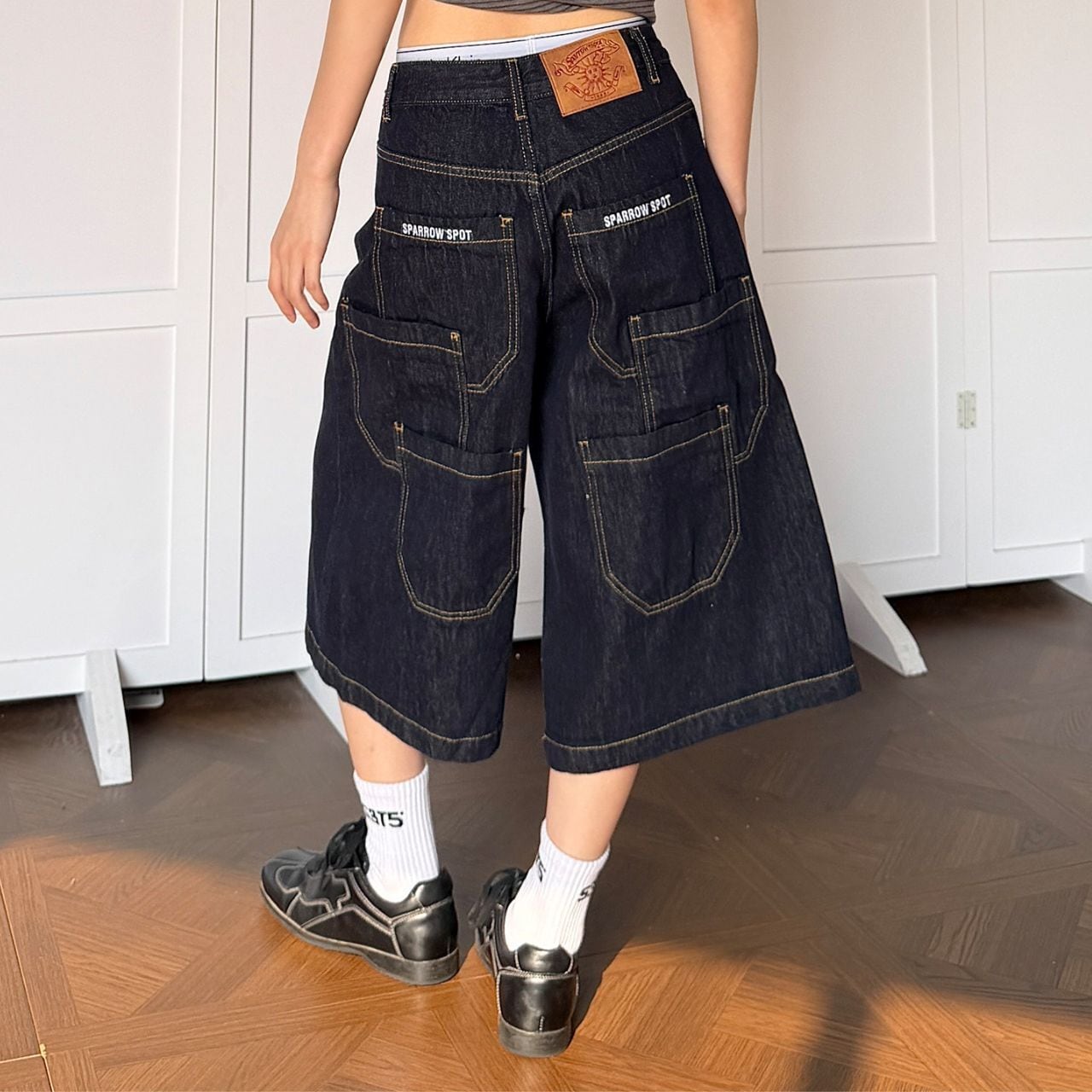 コントラストステッチボリュームデニムパンツ 1col R02381
