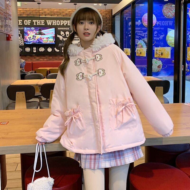 ウィンタースタイルファーカラーベルベットボタンジャケット コート コットン 大人ガーリー スウィート キュート カジュアル 冬物 萌量不足67828290154