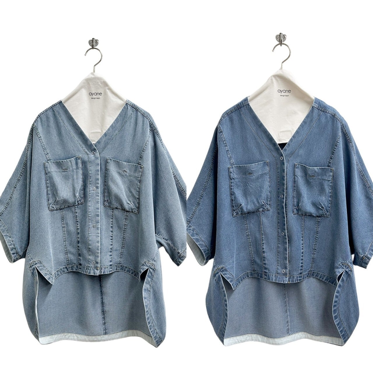 SALE【ayane】テンセルデニムノーカラーシャツ 826505 アヤン | red earth