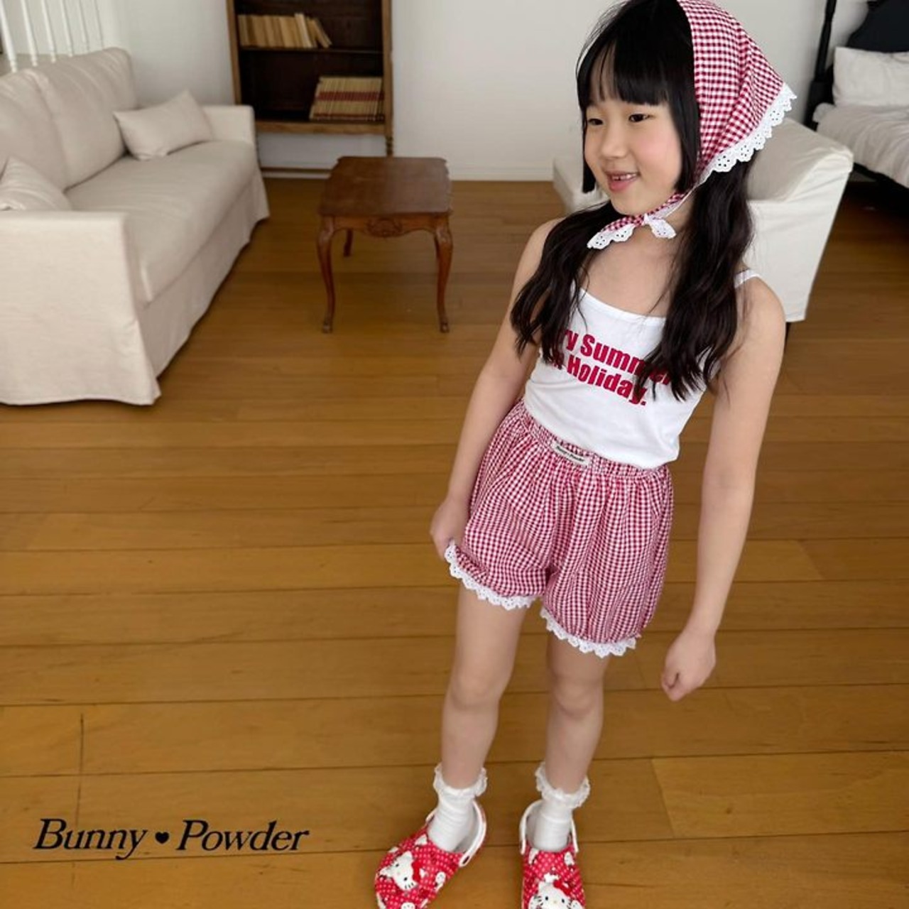 [Bunny Powder] (Planning) Check Bloomer Pants / [버니파우더] 기획)체크블루머팬츠