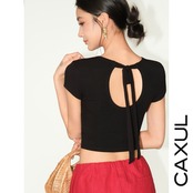 Back Tie Cutout Cropped Top/2color