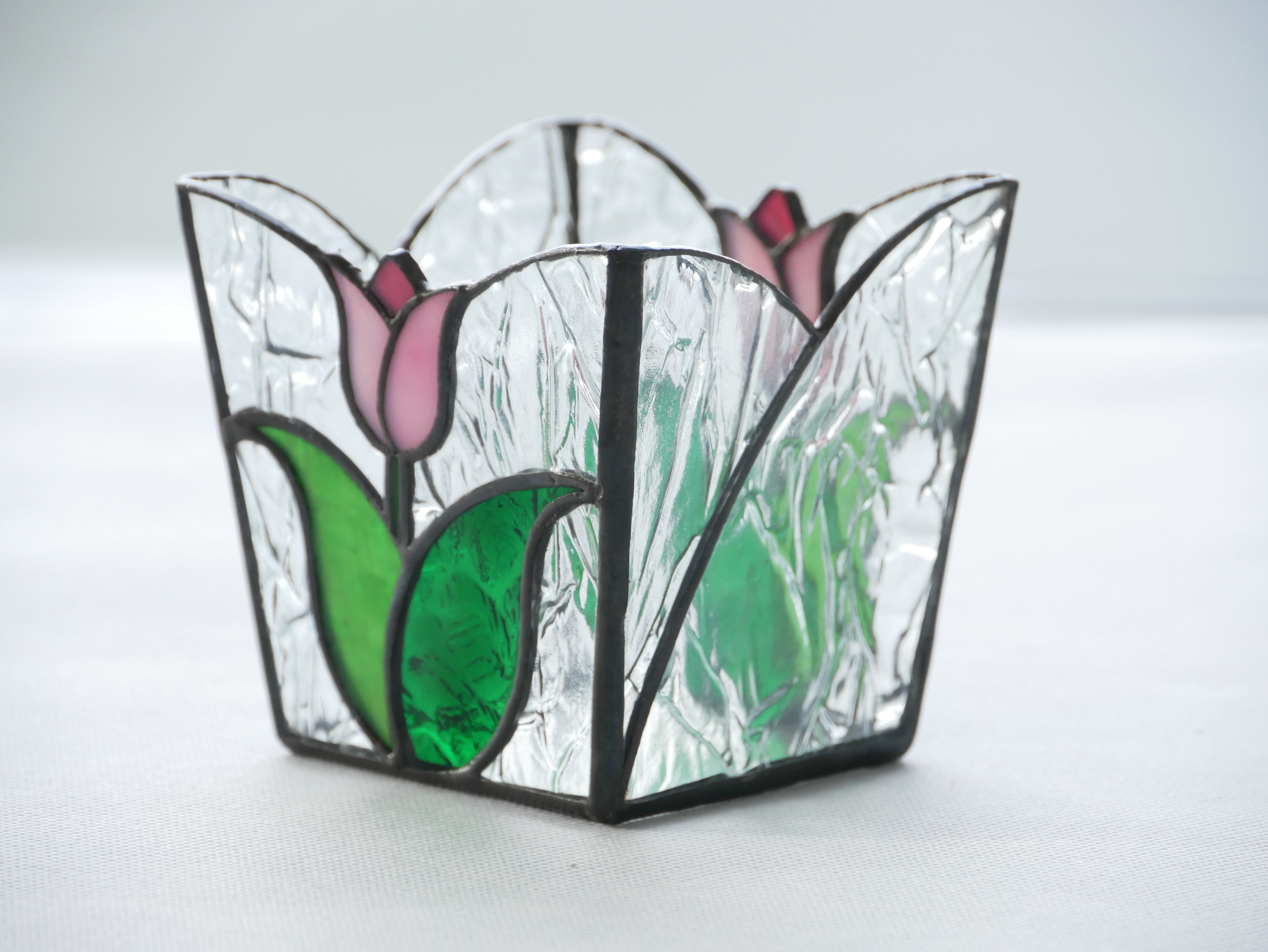 ステンドグラス 】ボックス チューリップ AM | ステンドグラス工房かわ