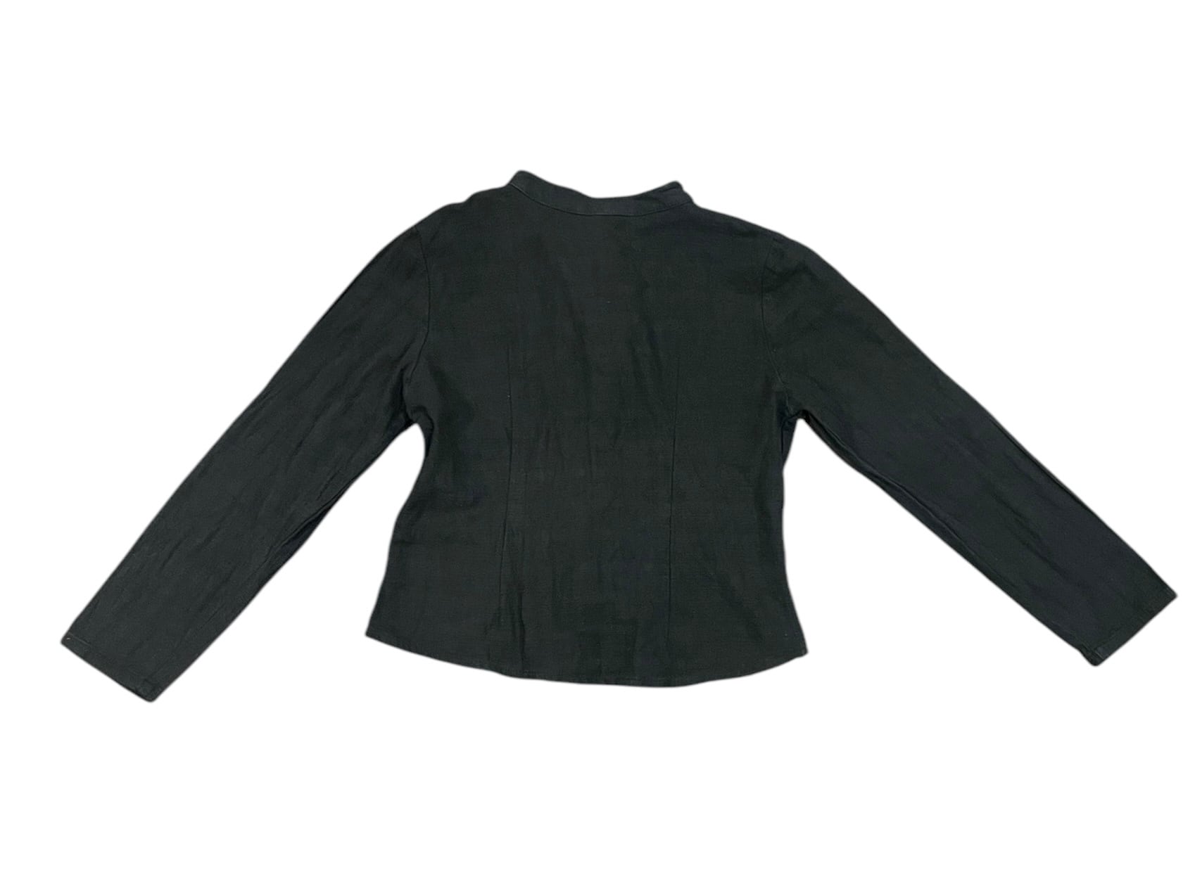covered button black jacket