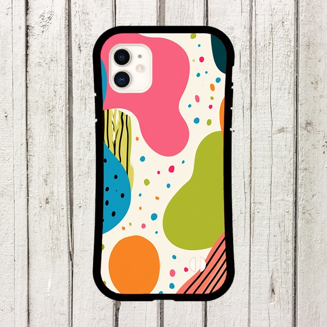 受注生産 iPhoneケース パステル水玉の有機抽象｜ポップアート PABS021A
