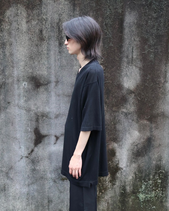 v neck oversized knit t-shirt