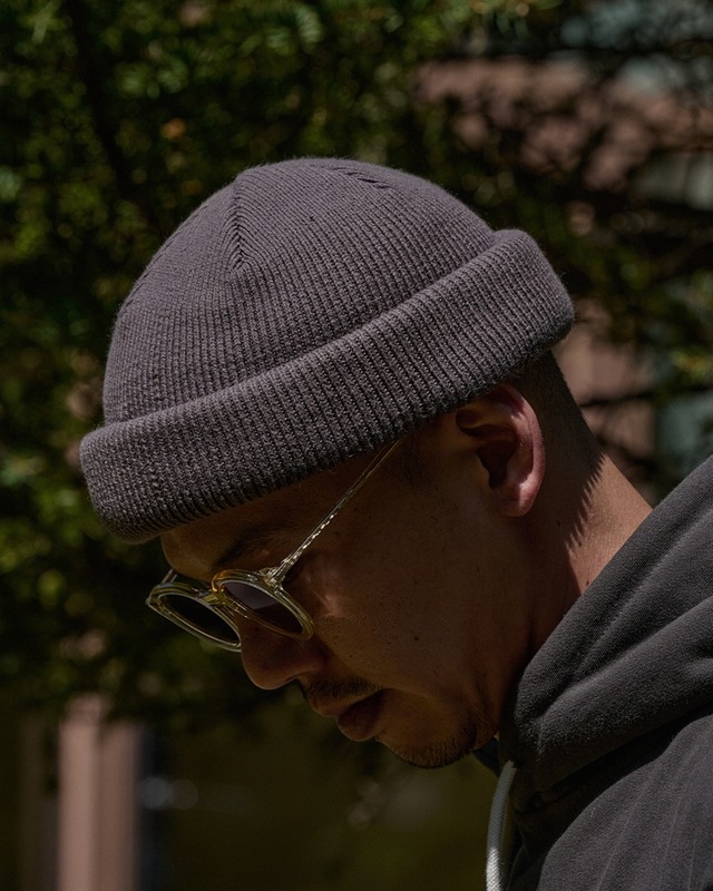 Rib Knit Short Plain Beanie 　x00813