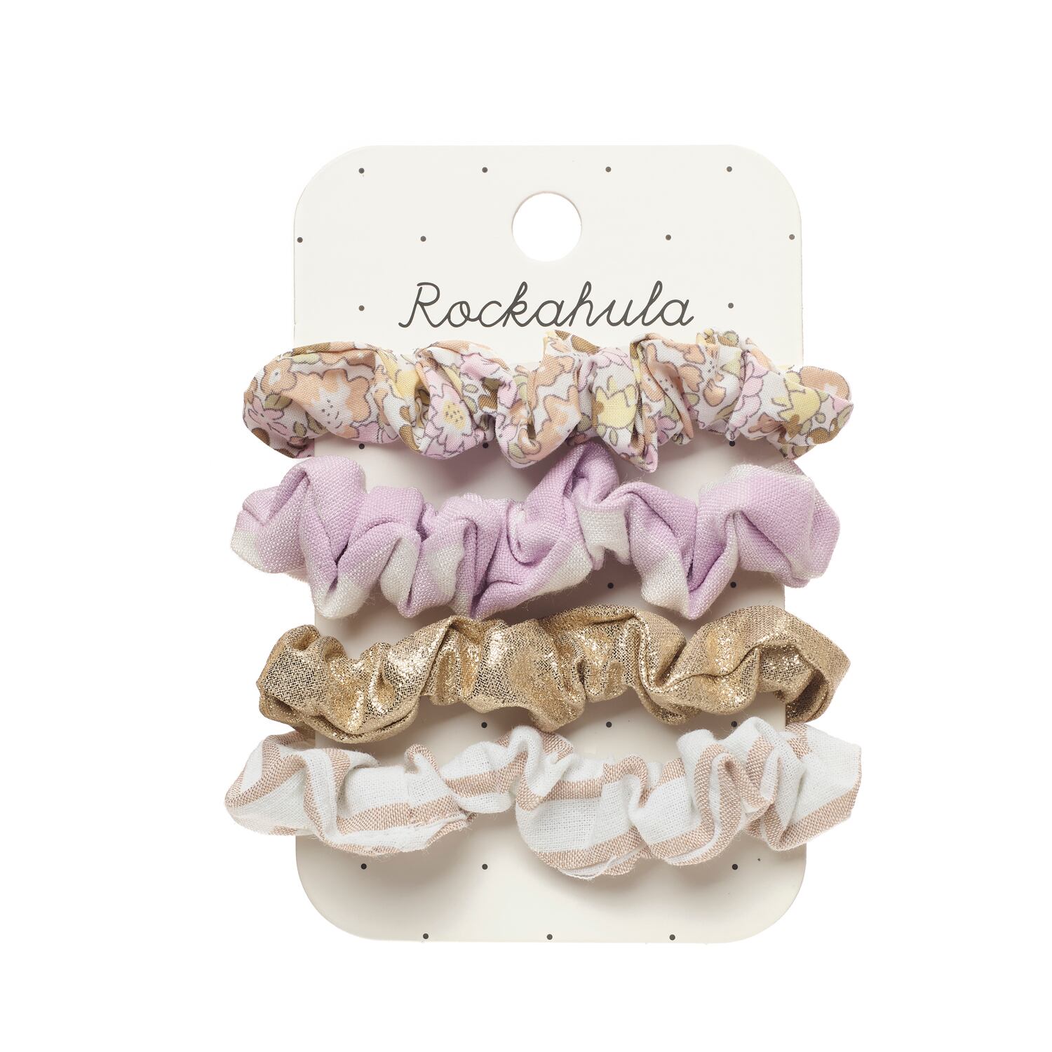 H2660L:Fairytale Floral Scrunchie Set-LILAC