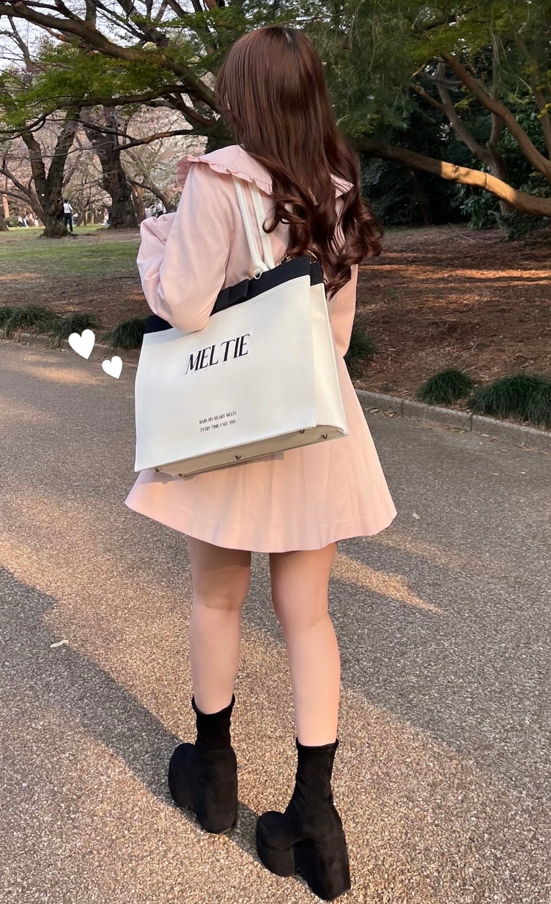 ribbon canvas tote bag〈LARGE〉