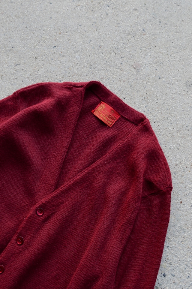 KINGS ROAD by Sears 1970's ORLON ACRYLIC Vintage Knit Cardigan Burgundy キングスロード シアーズ 70s オーロンアクリル カーディガン