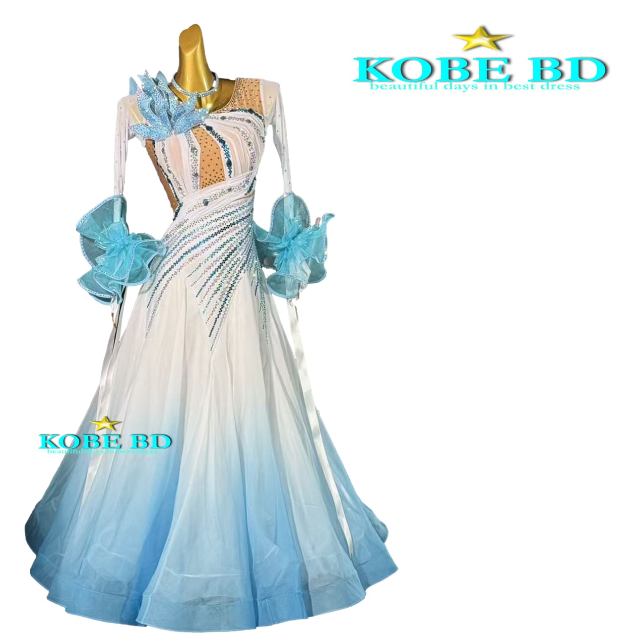 社交ダンスドレス、スタンダードドレス　新品 社交ダンスドレス】【セミオーダースタンダードドレス】⭐️【商品番号