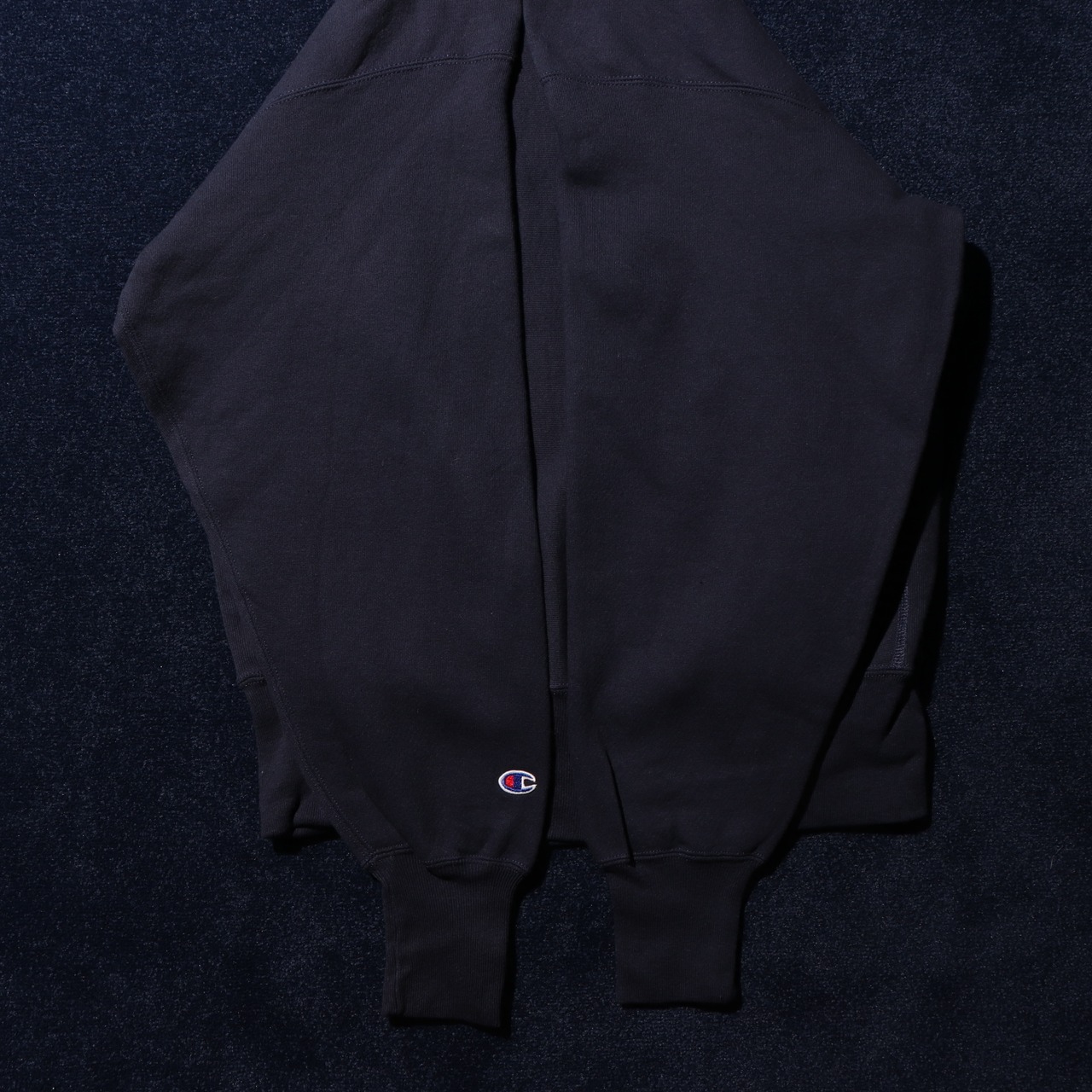 Deadstock L 目無し無地 ネイビー 80s 刺繍タグ リバースウィーブ チャンピオン スウェット Reverse weave champion